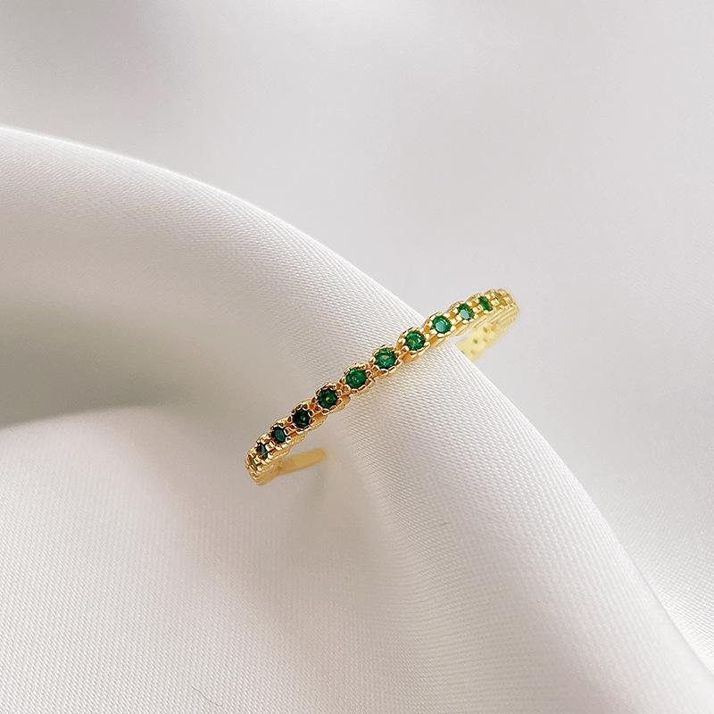 New 925 Sterling Silver Green Zircon Ring Personality Charm Simple Style Woman Ring Party Gift for Friends Exquisite Jewelry