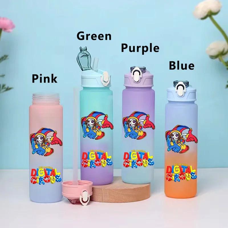 750ML Niesamowity Cyfrowy Cyrk Kreskówka Duża Pojemność Kubek na Wodę Outdoor Szczelna Butelka na Wodę Przenośny Kubek na Wodę ze Słomką