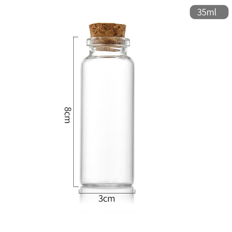 .30 Cal Cork-Stopper Glass Bottle for Incense, Agarwood, Wishing, Tea, Candy