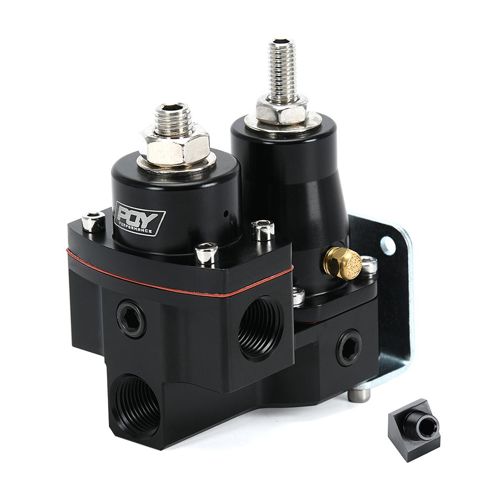 

Комплект двухступенчатого регулируемого регулятора давления топлива EFI-Carb 13220 1/8 дюйма NPT 3/8 дюйма NPT, черный чёрный