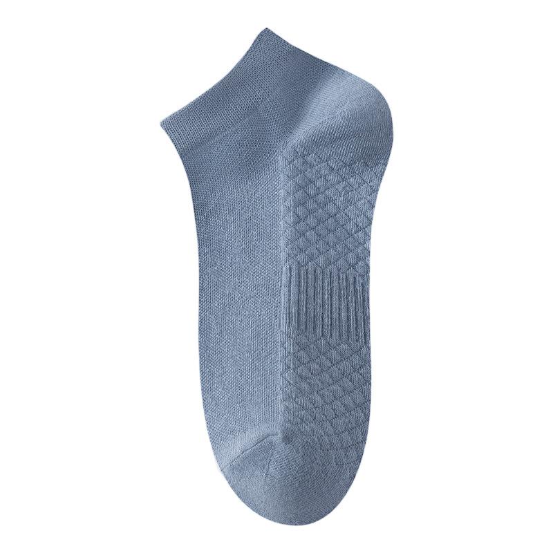 Men's Summer Solid-color Cotton Socks, Thin Boat Socks, Sports Short Socks, Antibacterial and Deodorizing Mesh Boat Socks, Breathable Socks