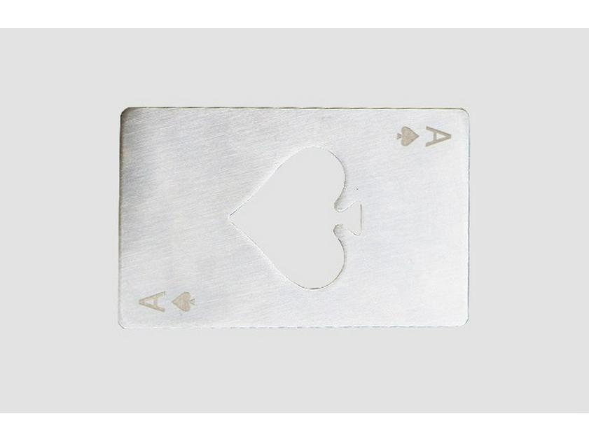 Stainless Steel Ace of Spades Beer and Wine Bottle Opener with Portable Screwdriver серебряный