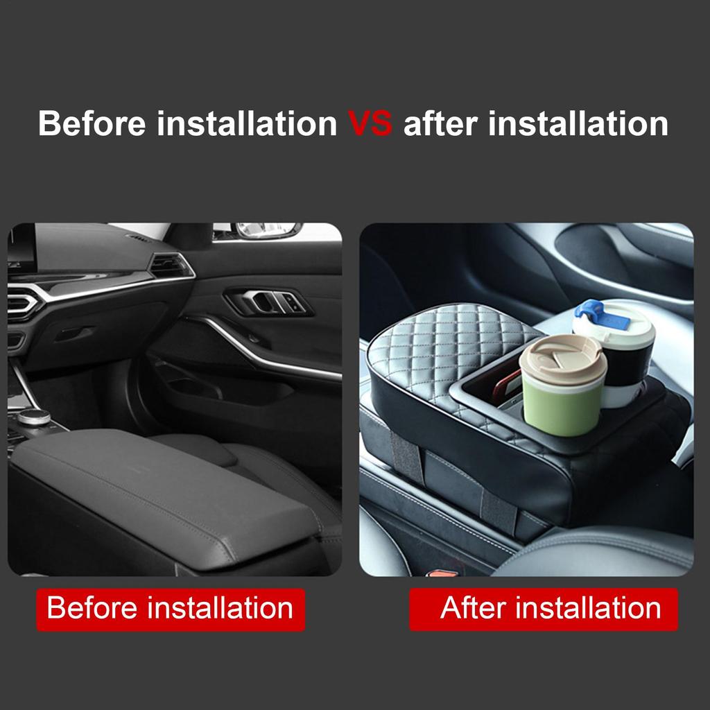 Armrest Cushion Cup Holder Phone Slot Interior Organizers Center Console Cover For Vehicle Truck SUV Daily Commute Long Time