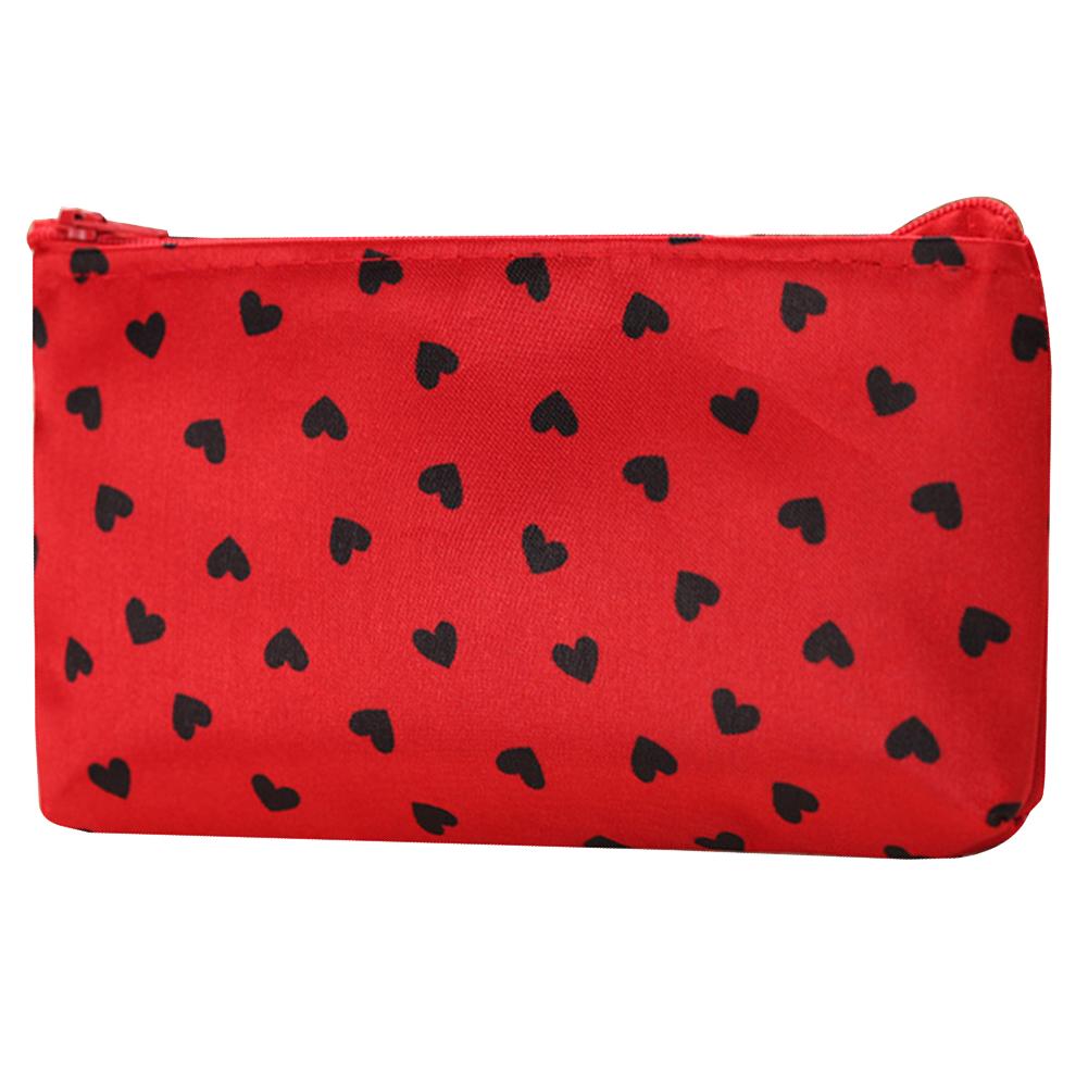 Yousheng Case Heart Dot Print Toiletry Wash Organizer Portable Travel Cosmetic Bag Makeup