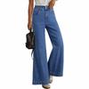 Women's Wide Leg Jeans Casual Highwaist Straight Denim Pants With Pockets