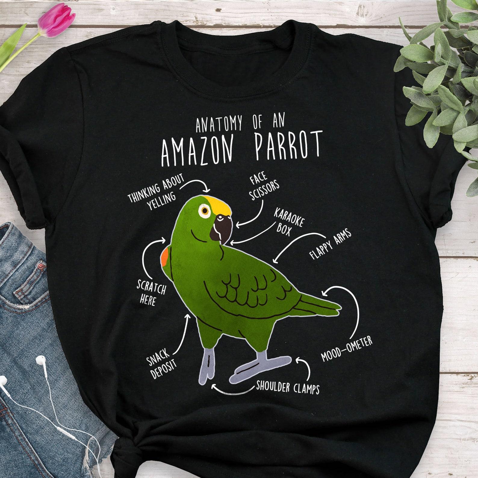 Yellow-crowned Amazon Parrot Shirt, , Funny Parrot Lover Gift, Cute Bird T-shirt, Amazon Parrot Tshirt Pet Graphic Tee Birb Mom Dad 110