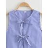 Kaslead New Arrival Women's Clothing Fashion Style Fashion Casual Easiest for Match Minimalist Striped Lace-up Shirt Vest