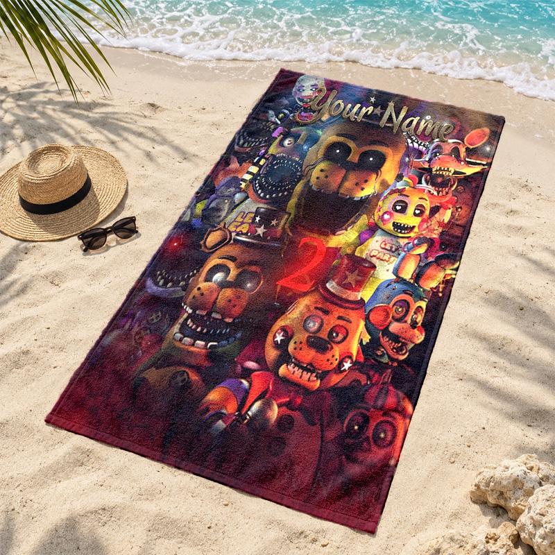 Five nights at freddy Custom Name Beach towels also serve as bath towels summer essential a musthave for the outdoors the beach and the pool