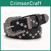 Alternative Punk Leather Belt For Women With Metal Studs And Hollowout Details For Daily Fashion