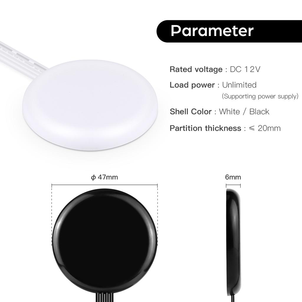 DC12V-24V Penetrable 25mm Wooden Panel Glass LED Light Touch Switch 60W Hidden Dimmer Sensor Switch For Closet Cabinet Lighting