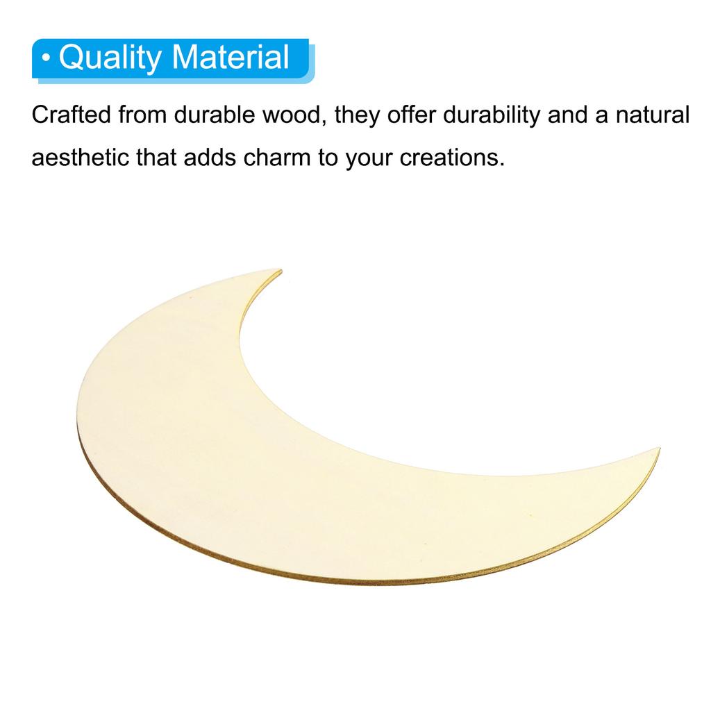 5/10/20/50/100pcs Wooden Moon Unfinished Wood Moon Blank Wooden Cutouts Ornaments Natural Wood Pieces for Christmas Party Craft