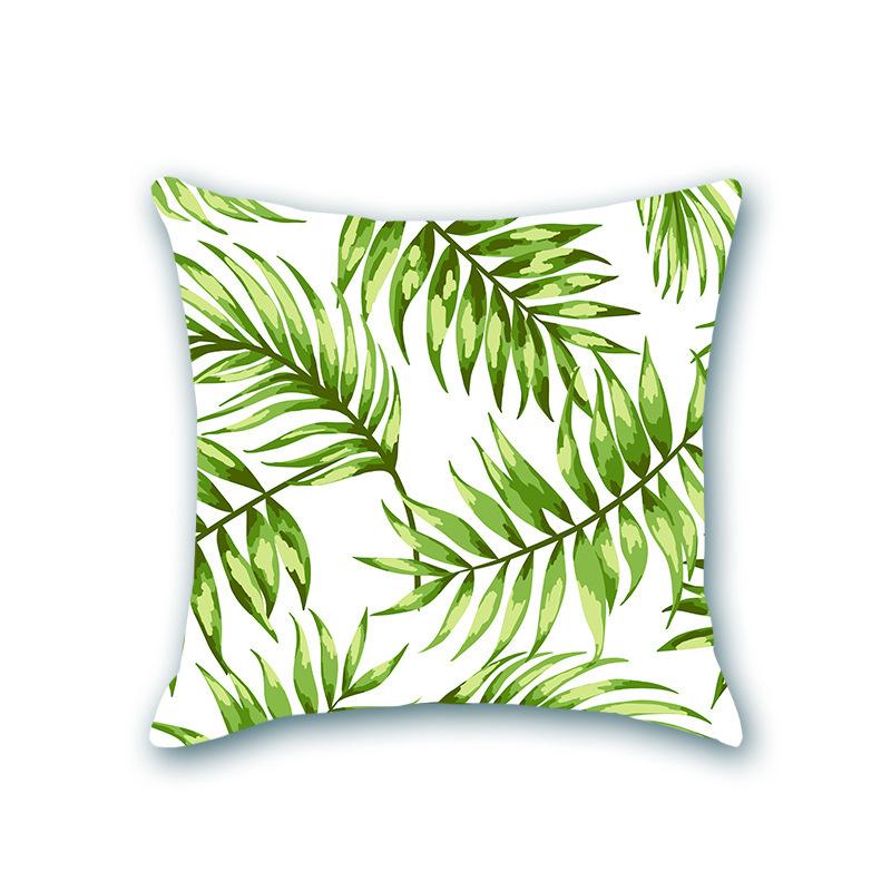 New Plant Print Decorative Imitation Super Soft Pillow Case Nordic Floral Sofa Office Bedside Cushion Cover