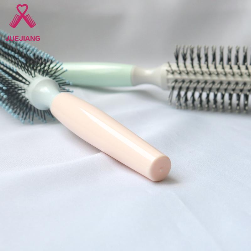 Super Hair Brush Plastic Barrel with Nylon Bristles with Anti Slip Handle Small Volumizing Hair Brush Comb