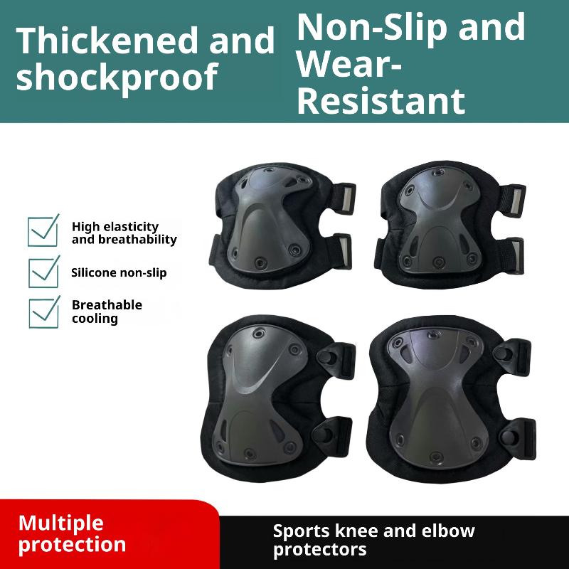 4 Piezas/Set Equipo Protector de Combate para Exterior Coderas Rodilleras Combate Caza Rodilleras Suministros para Deportes al Aire Libre