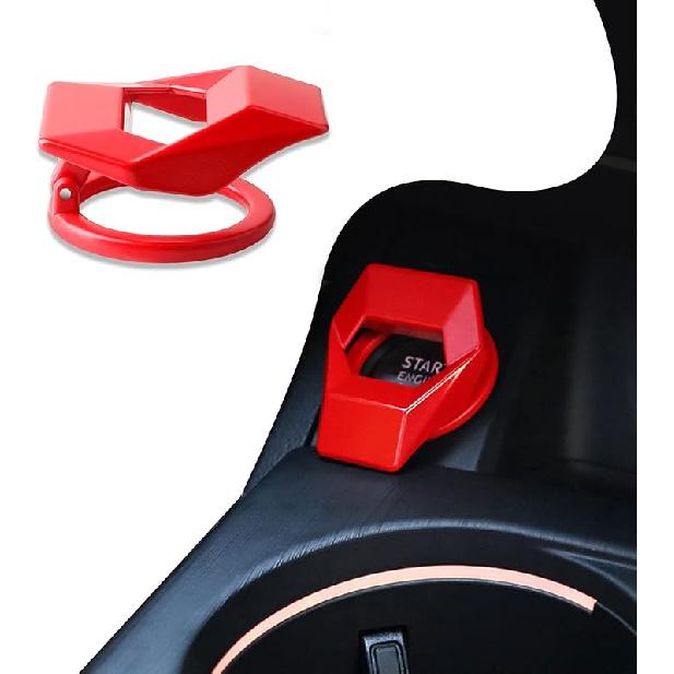 Engine Start/Stop Button Cover, Carbon Fiber Zinc Alloy Car Power Control Trim, Push To Start Button Key Ignition Protective Cover, Universal for