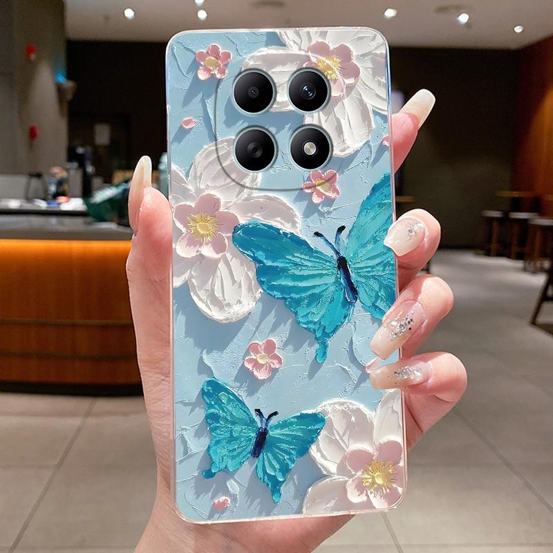 For Xiaomi Poco M8 Pro Casing Clear Luxury Fashion Butterfly Flowers Soft Silicone TPU Case For PocoM8 PocoM8Pro 5G Shell Cover
