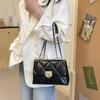 Elegant Casual Single Shoulder Small Square Bag 2024 New Simple Chain This Year Popular Solid Color Small Bag Female