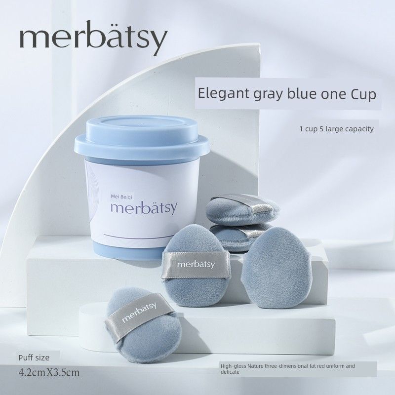 

Small Size Detail Highlight Upright Pile Makeup Thumb Puff Gray Blue 1 Cup [5 Pieces]