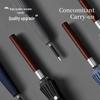 MAYDU 24-Rib Windproof Business Stick Umbrella with Wooden Handle