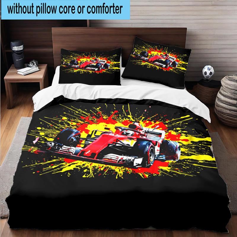 Electric Monster Truck Art 3pcs Bedding,Including 1pc Duvet Cover And 2pcs Pillowcases Perfect for Christmas,Ideal for Bedroom, Dormitory