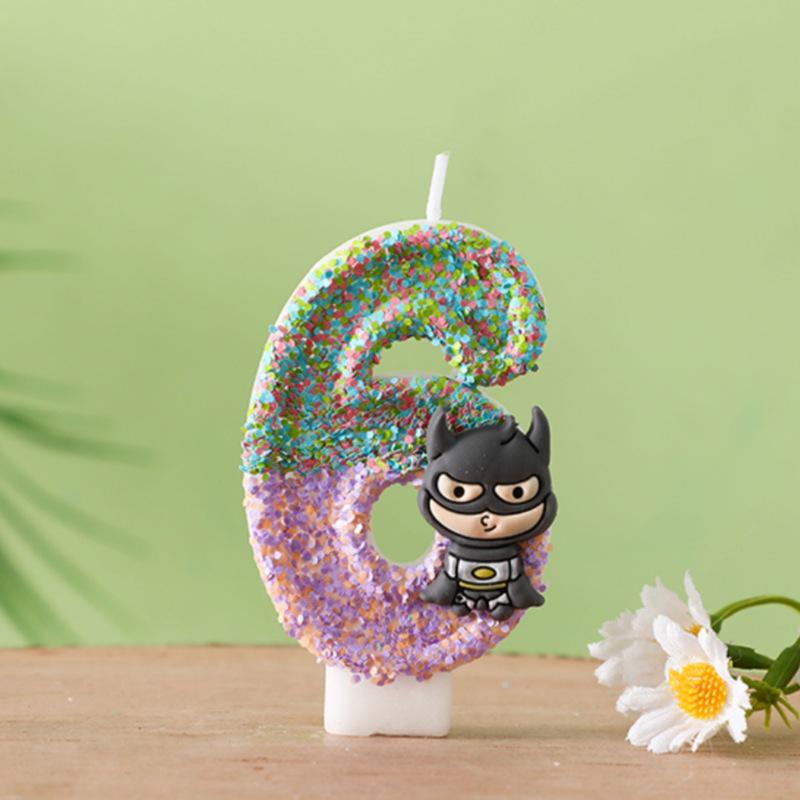 Shein Batman Number Candles 0-9: Kid's Birthday Cake Party Decorations.