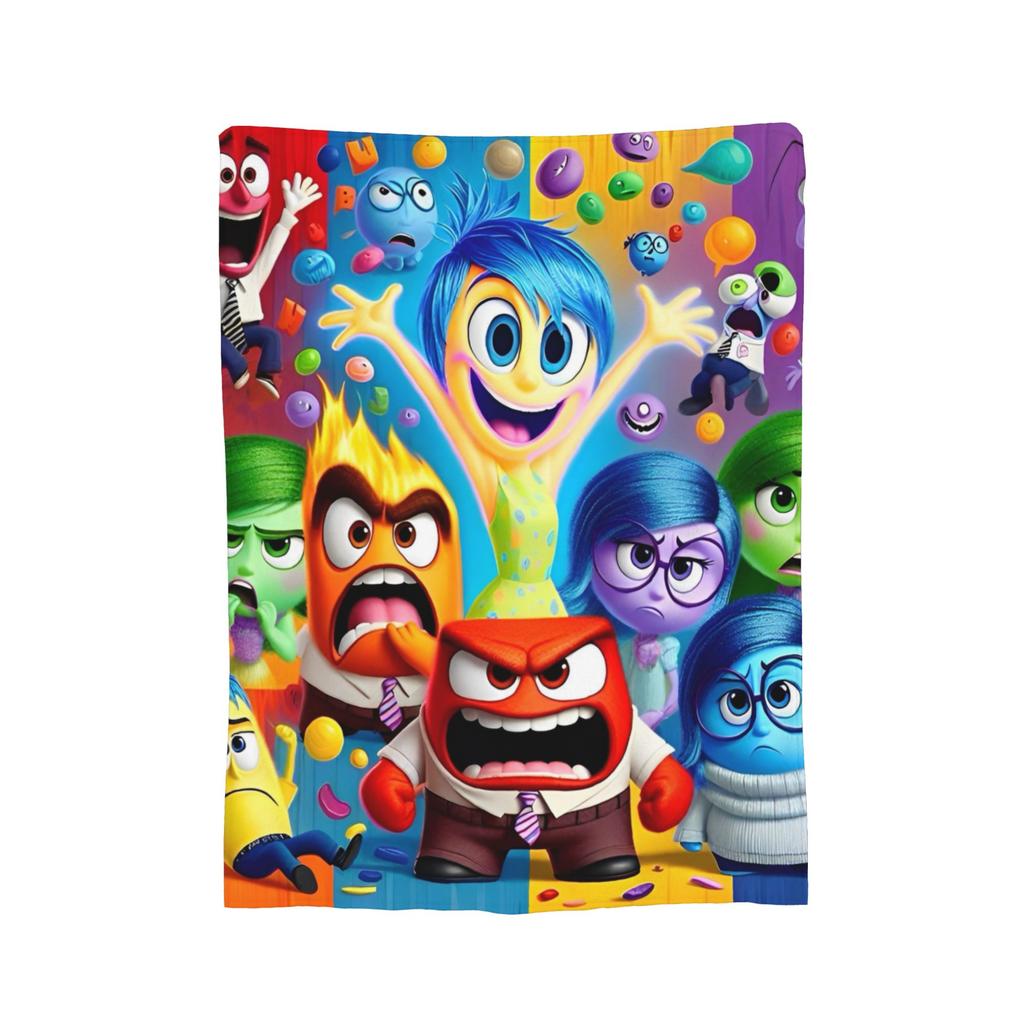 Inside Out Wool Blanket Cartoon Action Comedy Funny Throw Blankets for  Sofa Bedding Lounge 125*100cm Rug Piece,