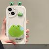 Použitelné pro pouzdro na mobilní telefon Apple 14 Promax IPhone 15 Roztomilá Vtipná Trojrozměrná Žabí Panenka 13 Silikonový Měkký Kryt