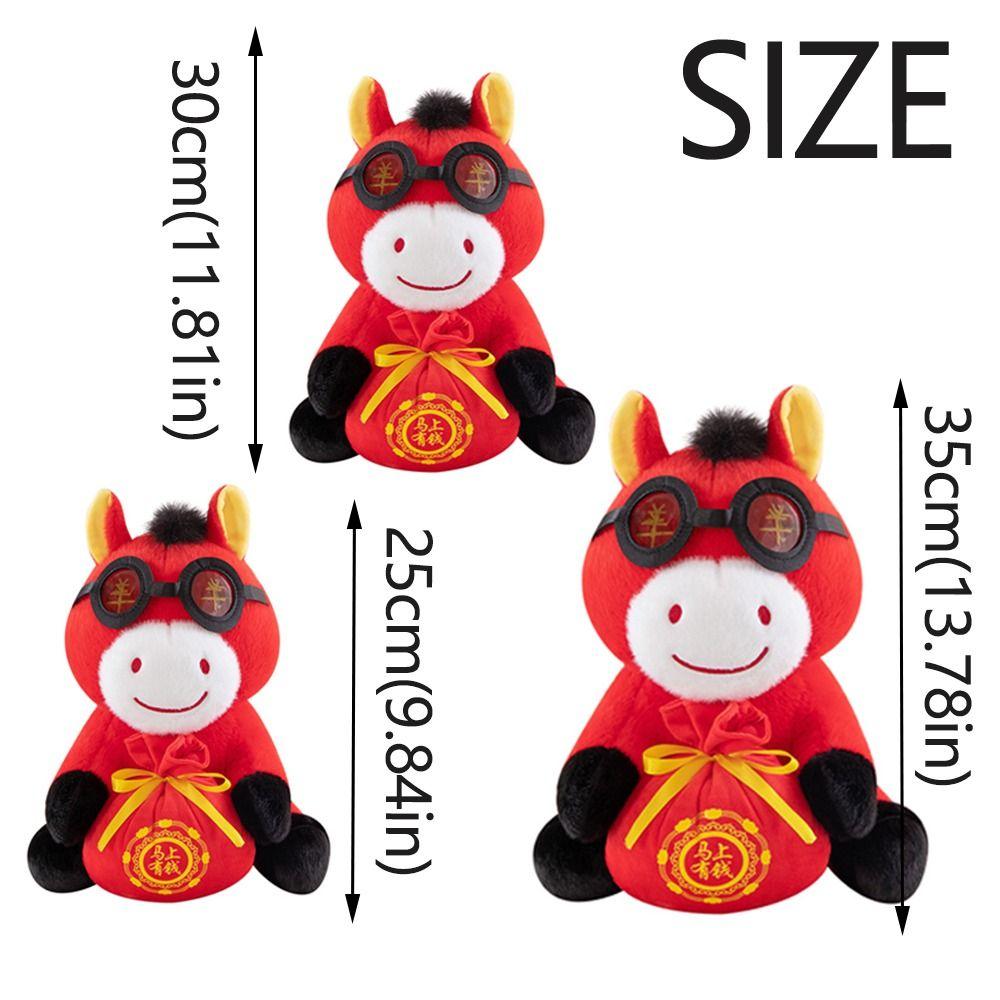 Mascot Dolls Zodiac Pony Figurine PP Cotton Filling Cute Horse Stuffed Animal  Year of Horse