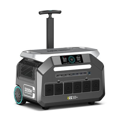 IEE P3200 3200W Tragbare Powerstation, 2048Wh Solargenerator mit LiFePO4-Akku, Schnellladung, APP-Steuerung, 16 Anschlüsse, USV Tragbare Powerstation