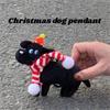 Cute Black Dog Plush Toy Christmas Ornament For Student Backpack Decoration Gift Short Plush, Black, 159cm