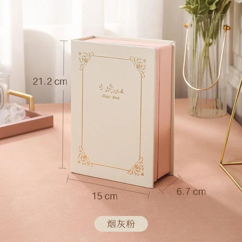Vintage Flip Cover Book Shaped Jewelry Box for Earrings Ring Storage Holder Leather Travel Home Portable Jewelry Organizer Decor