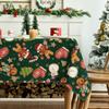 Merry Christmas Gingerbread Man Polyester Tablecloth For Table Decor Winter Xmas Kitchen Dining Table Cloth Christmas Decoration