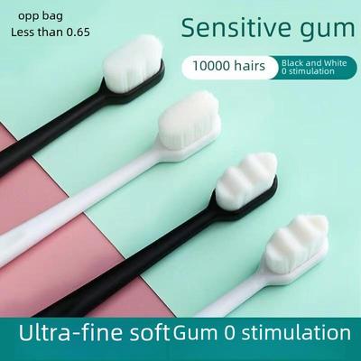 Japanese Nano Soft Toothbrush with Tongue Cleaner, Travel Size, 10-Pack