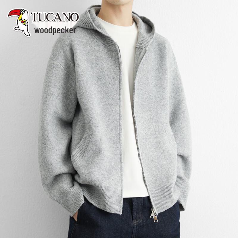 TUCANO Men s Hooded Zipper Knit Cardigan Jacket M