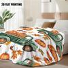 1pc Thanksgiving Pumpkin Truck Printed Flannel Blanket - Autumn Harvest Design with Pumpkins & Fall Leaves, Soft Light Beige