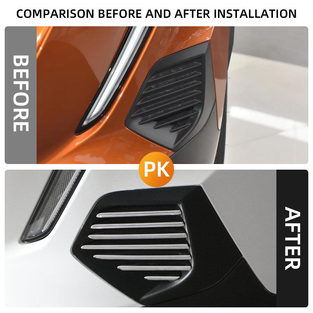 For Peugeot 2008 2019-2025 E2008 2020-2025 Front Fog Light Trim Fog Lamp Decoration Sticker Cover Styliing Mouldings Accessories