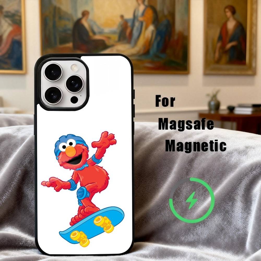 C-Cartoon R-Red cute A-Elmo-O  Phone Case For iPhone17,16,15,14,13,12,11 Plus,Pro Max Magnetic For Magsafe Wireless Charging iPhone16PROMAX
