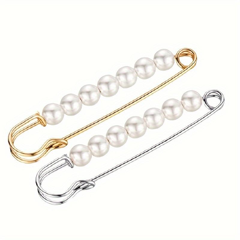 Verstellbare Perlen-Taillennadel-Brosche zum Engerstellen von Kleidung und Röcken