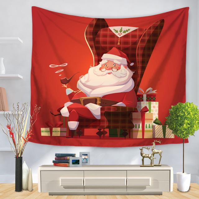 Year 'S Decoration Room Tapestry Santa Claus Series Tapestry Print Home Hanging Beach Cloth Living Room Bedroom Wall Hanging