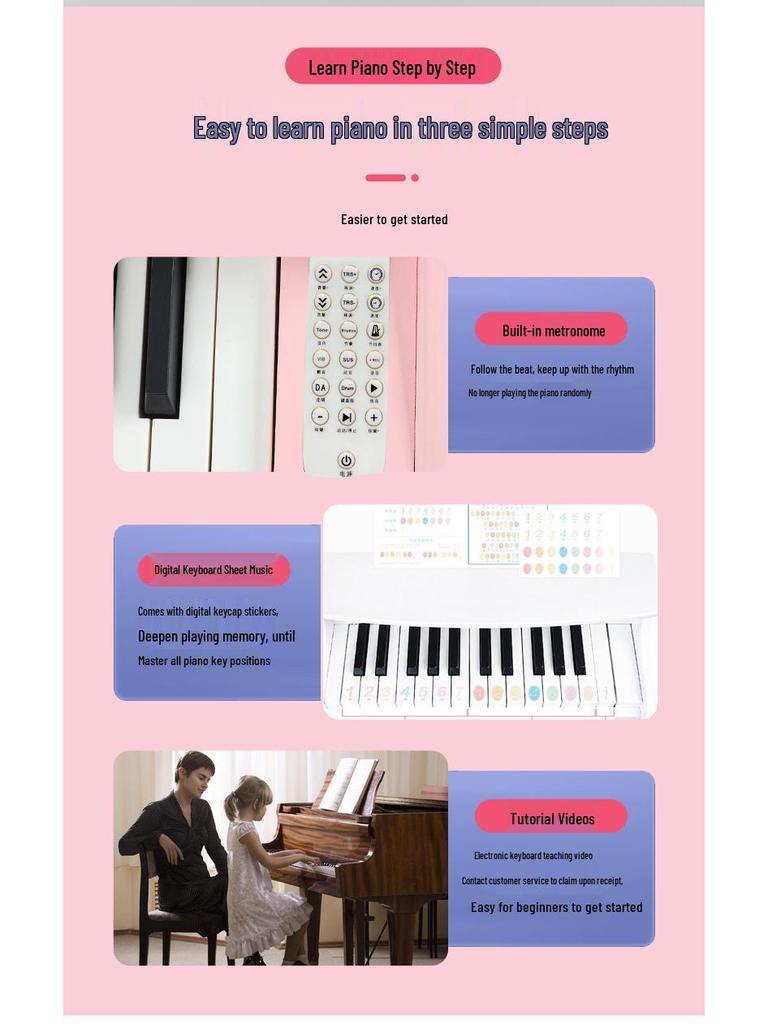 30-Key Smart Electric Piano for Children – Professional Weighted Keys, Perfect for Home Learning