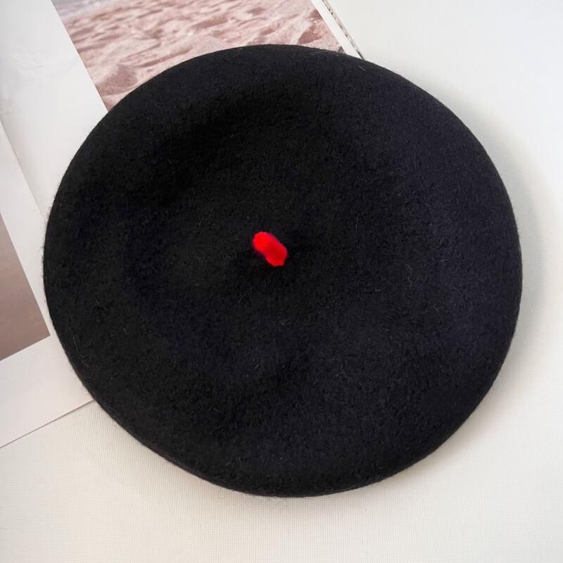 Шерстяной вязаный берет M