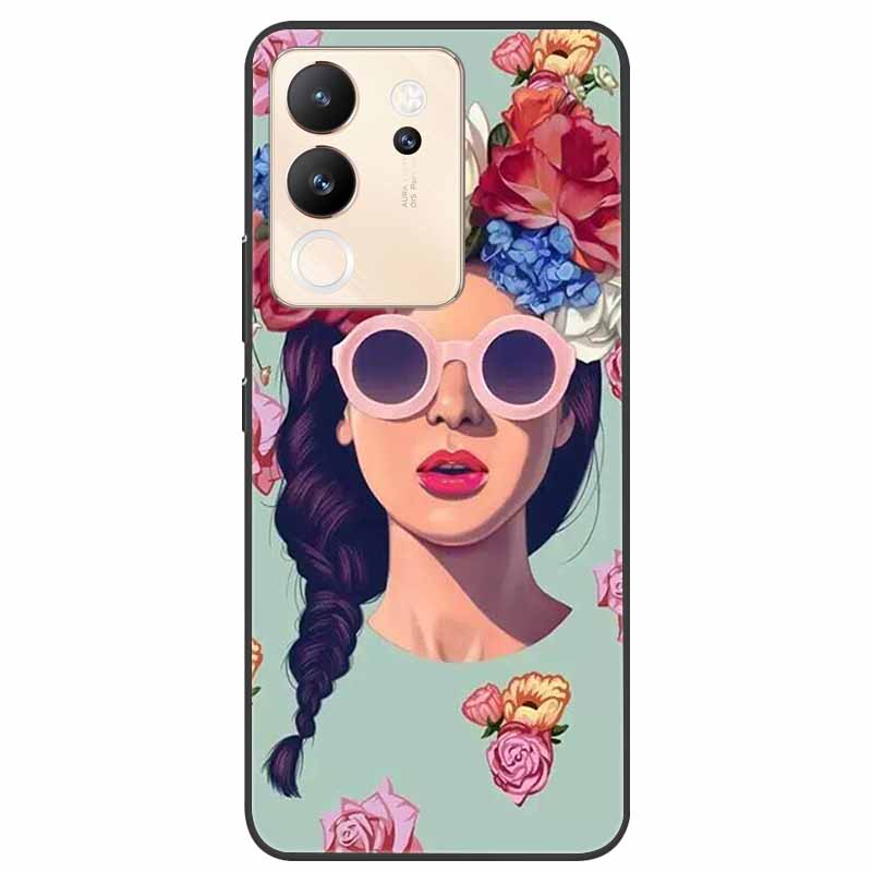 For Vivo V30 Lite Case 6.67'' Silicone Painted Soft TPU Protective Cover for Vivo V 30 Lite 5G Phone Cases V30Lite V2314 Cartoon