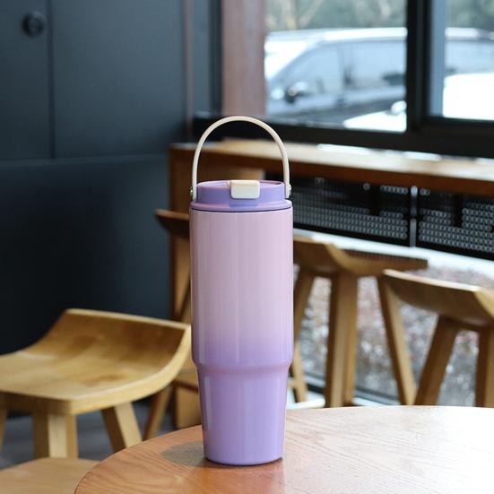 30 Oz Stainless Steel Tumbler with Handle Straw Lid Insulated Travel Mug Leakproof Water Cup for Home