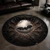 Indoor Holiday Theme Rug Halloween Round Area Rug, 3D Optical Illusion Doormat for Living Room, Scary Floor Mat Non Slip Absorbent Mat, Washable