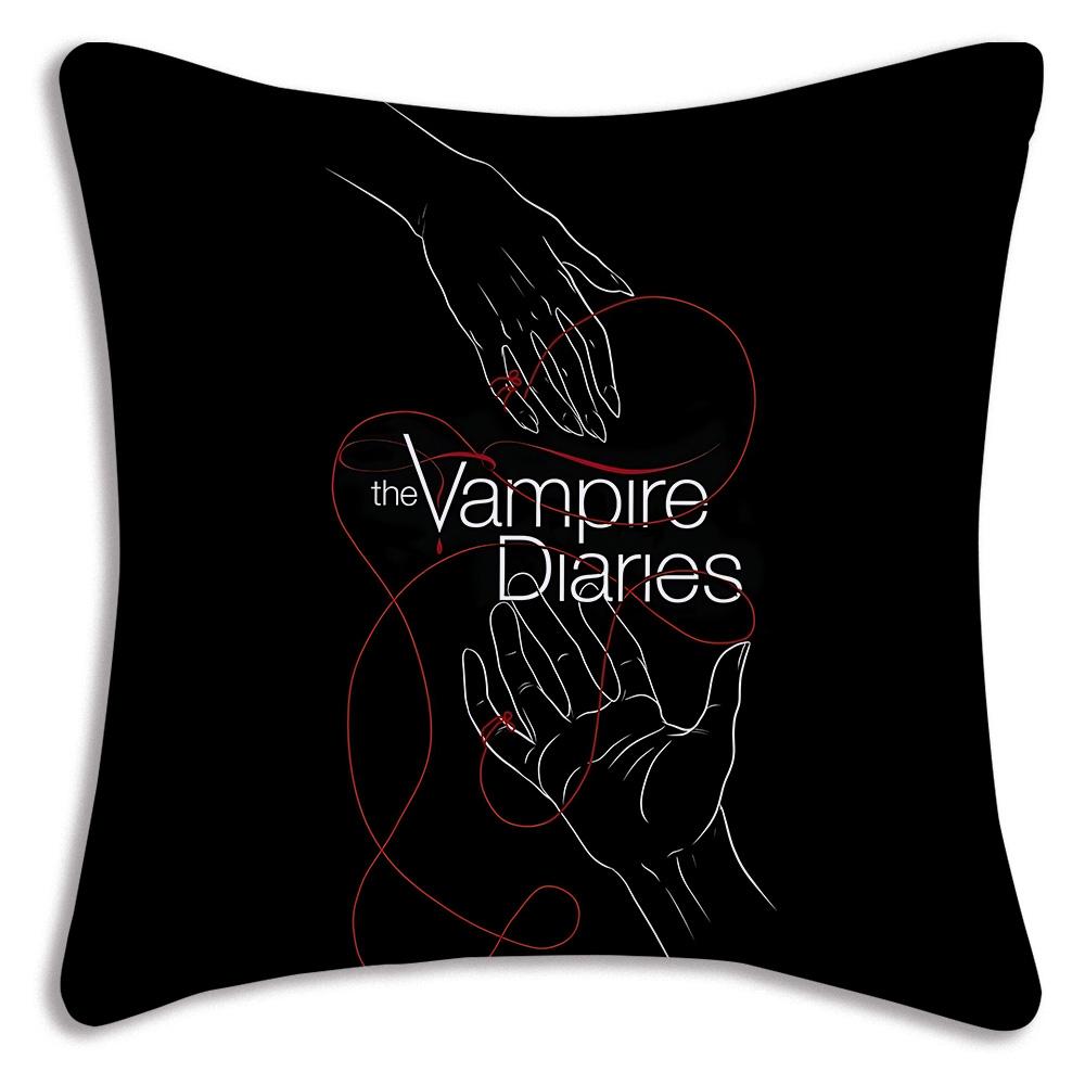 Hot American Tv Series Vampire Diaries Pillow Covers Sofa Decorative Home Double-Sided Printing Short Plush Cute Cushion Cover