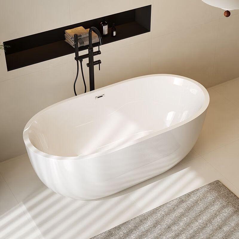 TLXT Seamless Ceramic Bathtub with Waterfall Faucet