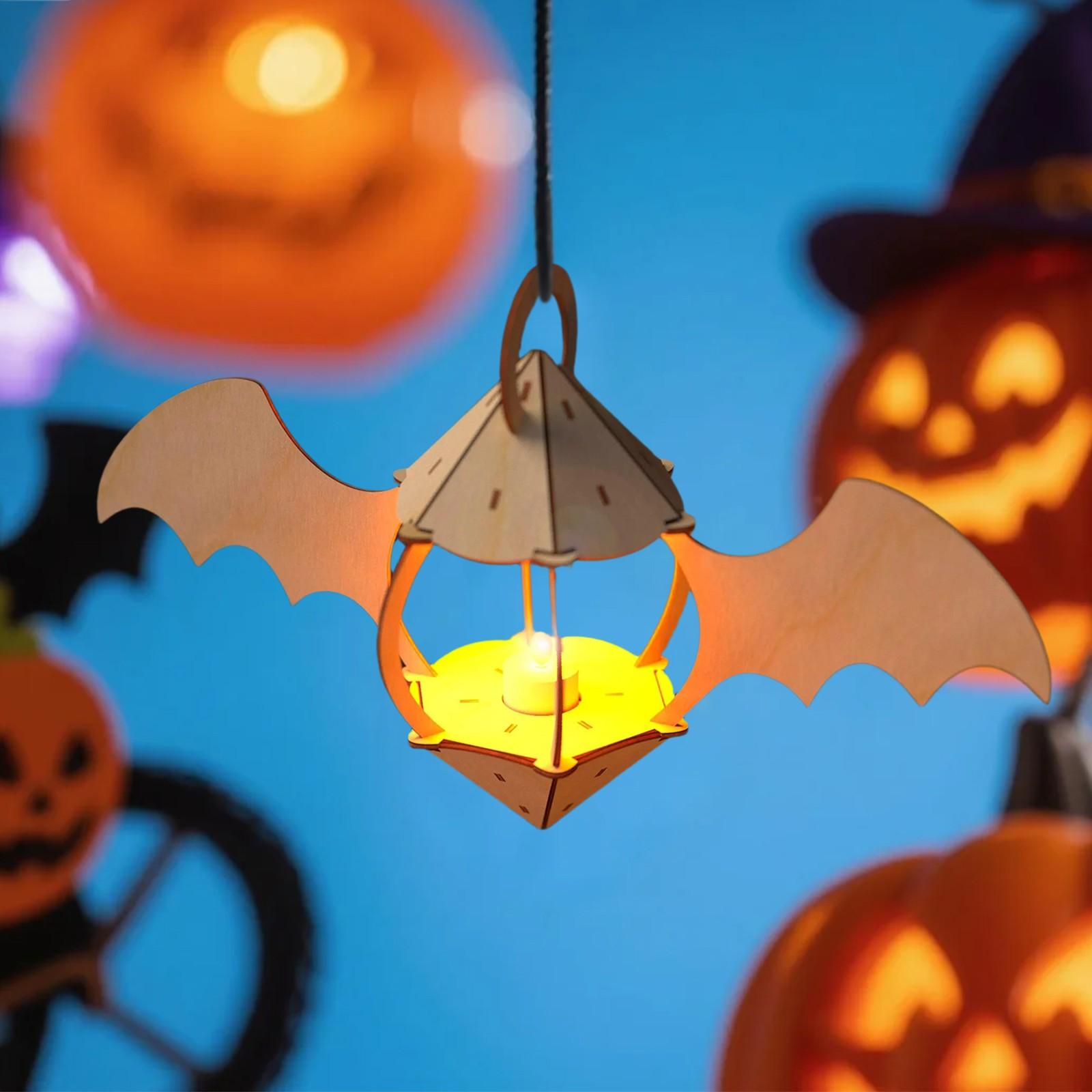 

Деревянные поделки Хэллоуин Подвесной абажур Креативные украшения Хэллоуин One Size