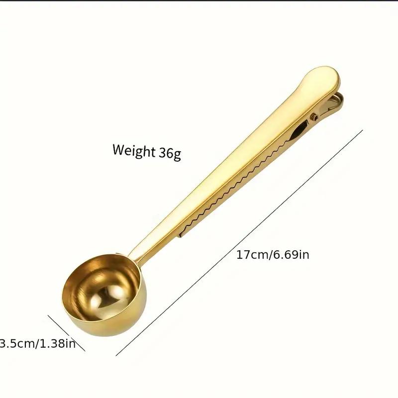 

2в1 кофейная ложка из нержавеющей стали, уплотнительный зажим, серебряные кухонные аксессуары, приемник для эспрессо, чаша, украшение, кофеварка золотой