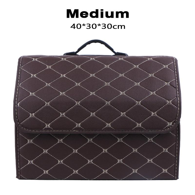 Car Storage Box Large Capacity Car Trunk Organiser Bag Auto Tools Stowing Tidying Leather Folding For Emergency Storage Box