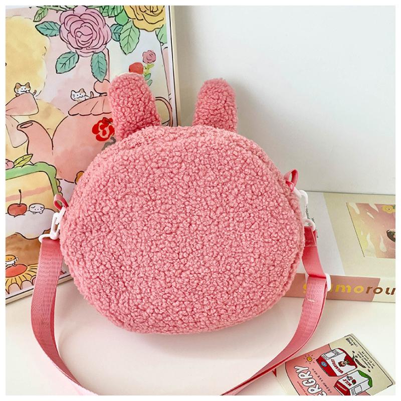 2025 New Popular Bubble Mart Oblique Span Bag Large Capacity Soft Touch Short Plush Children Shoulder Bags Ugly Cute Cartoon Kid Storage Crossbody Bag